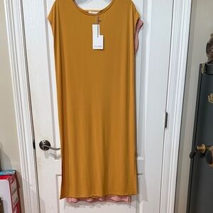 Ellison size S gold Maxi Dress NWT